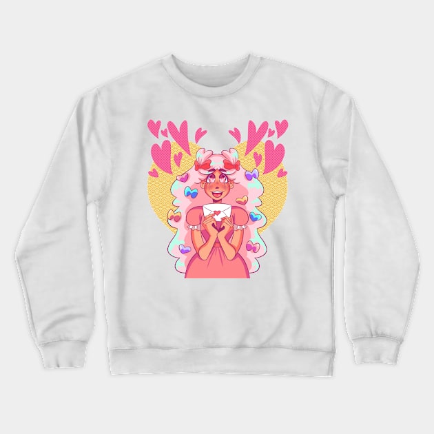 Cotton Candy Love Letter Crewneck Sweatshirt by angelicneonanime